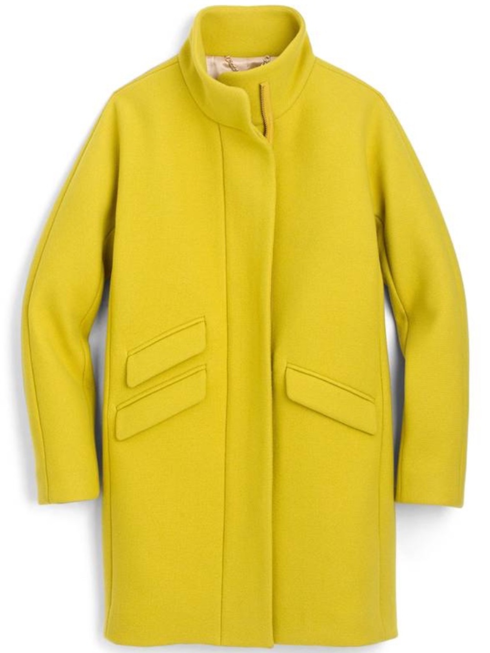 Women's J.Crew Cocoon Coat in Italian Stadium-Cloth Wool Size 6 Yellow